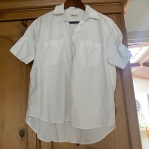 Madewell white button down T shirt